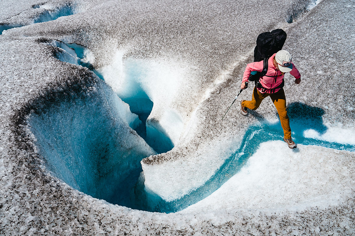 Women's hiking boots (crossing glacial river with NNormal Tomir Waterproof Boot)